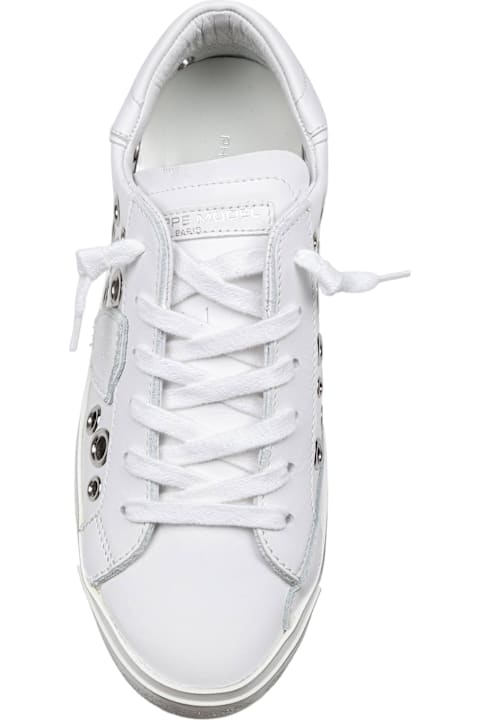Philippe Model for Kids Philippe Model Prsx Low Leather Sneakers With Applied Studs