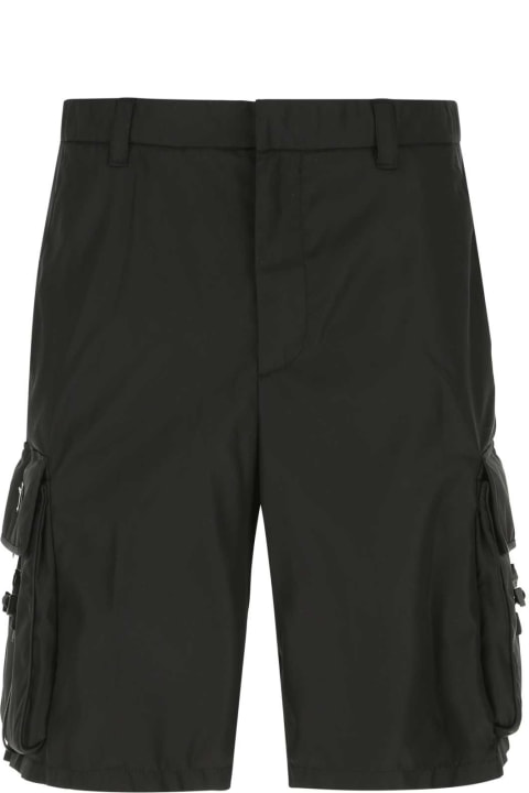 Pants for Women Prada Black Re-nylon Bermuda Shorts