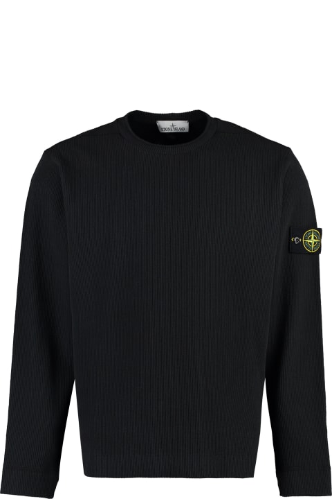 Patch Detail Crew-neck Sweatshirt