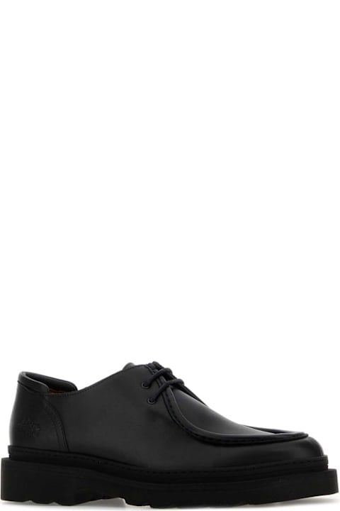 Maison Kitsuné لـ Kids Maison Kitsuné Black Leather Lace-up Shoes