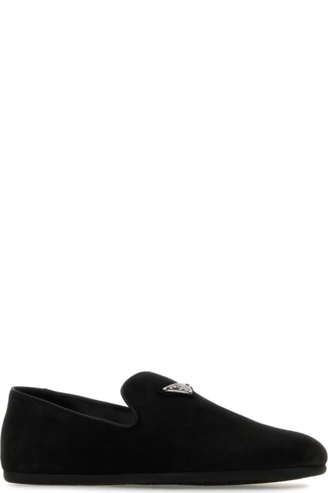 Fashion for Men Prada Black Suede Loafers
