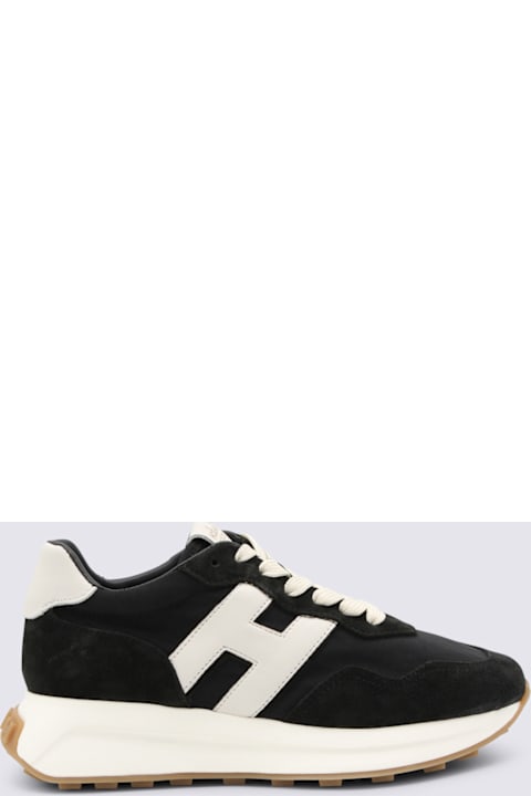 Hogan Black And White Leather Sneakers
