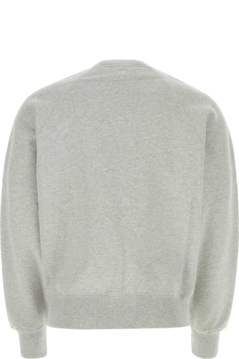 Ami Alexandre Mattiussi Fleeces & Tracksuits for Men Ami Alexandre Mattiussi Light Grey Cotton Sweatshirt