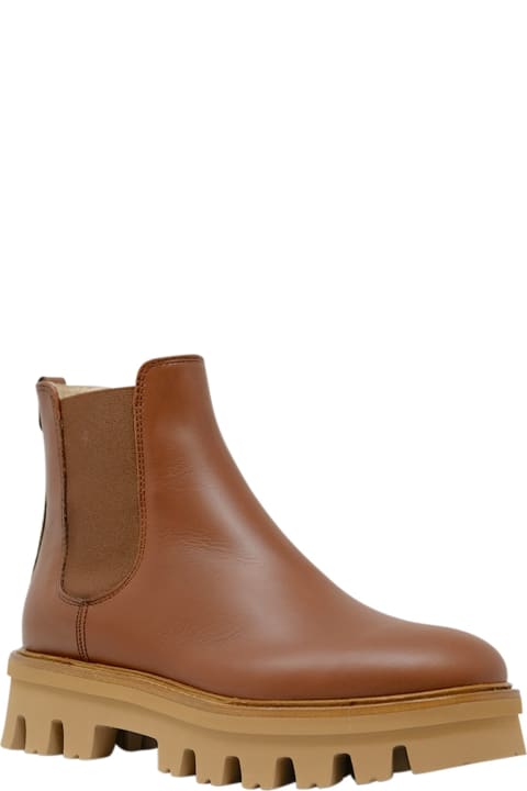 Agl Brown Leather Natalia Chelsea Ankle Boots