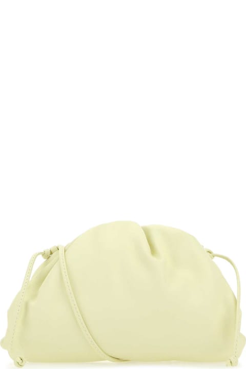ウィメンズ新着アイテム Bottega Veneta Pastel Yellow Nappa Leather Mini Pouch Clutch