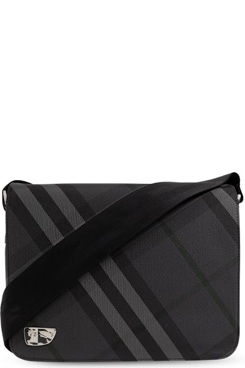 Burberry Shoulder Bags for Men Burberry Checked Zipped Messenger Bag