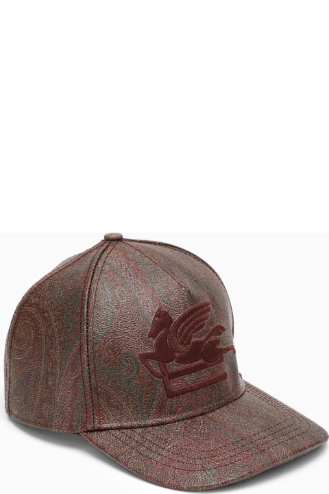 Etro for Men Etro Paisley Hat In Coated Canvas