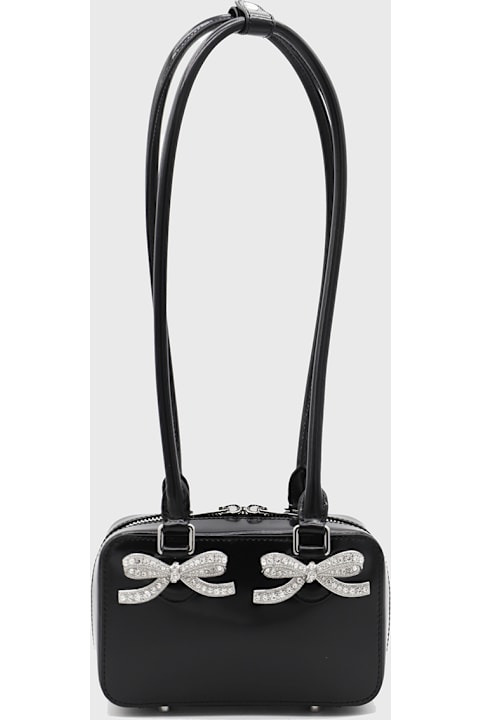 self-portrait for Women self-portrait Black Leather Shoulder Bag