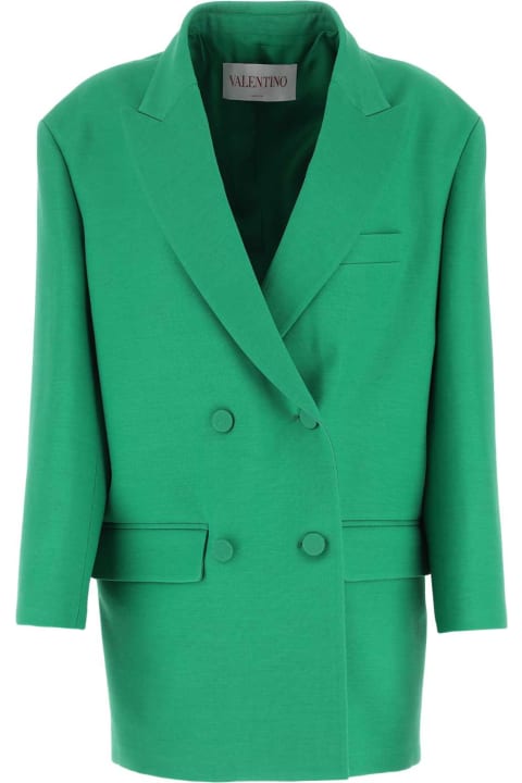 ウィメンズ Valentino Garavaniのコート＆ジャケット Valentino Garavani Green Crepe Couture Oversize Blazer