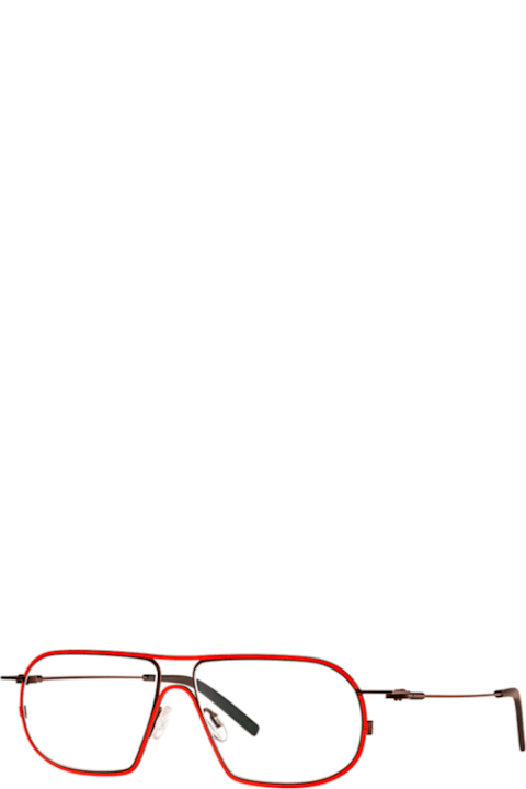 Theo Eyewear for Kids Theo Eyewear Theo Eyewear Isogon 387 Fluo Red/ Burnt Shadow Matte Glasses