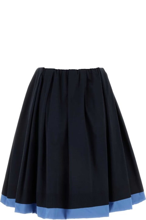 Miu Miu Skirts for Women Miu Miu Navy Blue Silk Skirt