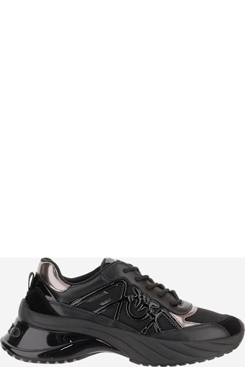 Pinko Ariel Sneakers In Leather Blend With Logo