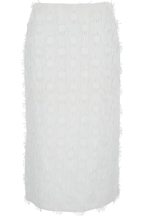 MSGM for Kids MSGM White Skirt With All-over Applications