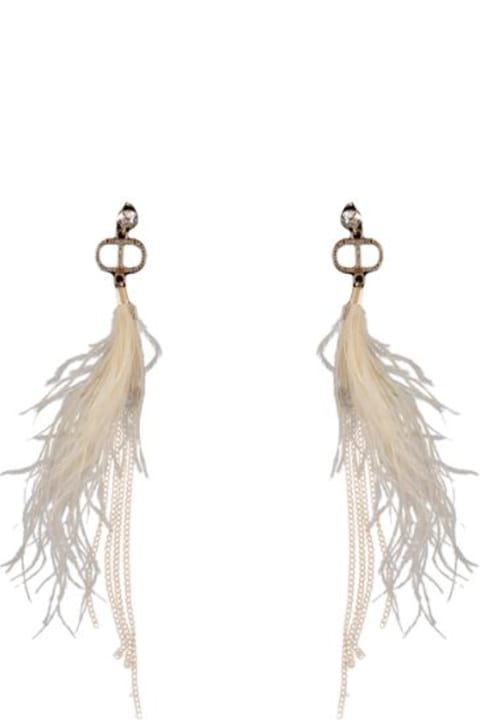 Earrings for Women TwinSet Earrings With Feathers And Chains