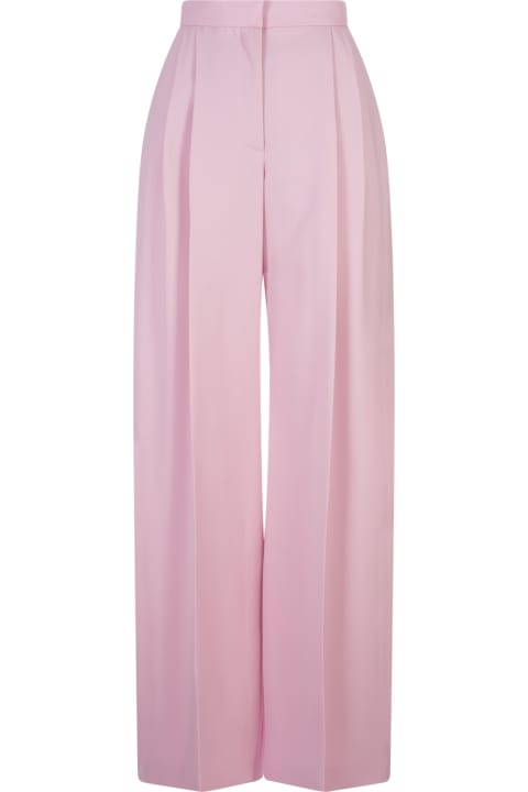 Fashion for Women Alexander McQueen Wide Leg Trousers With Double Pleat In Light Pink
