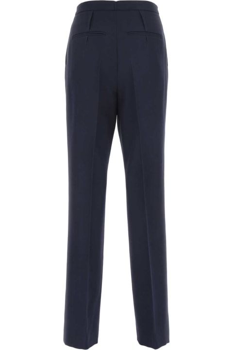 Pants & Shorts for Women Fendi Navy Blue Wool Pant
