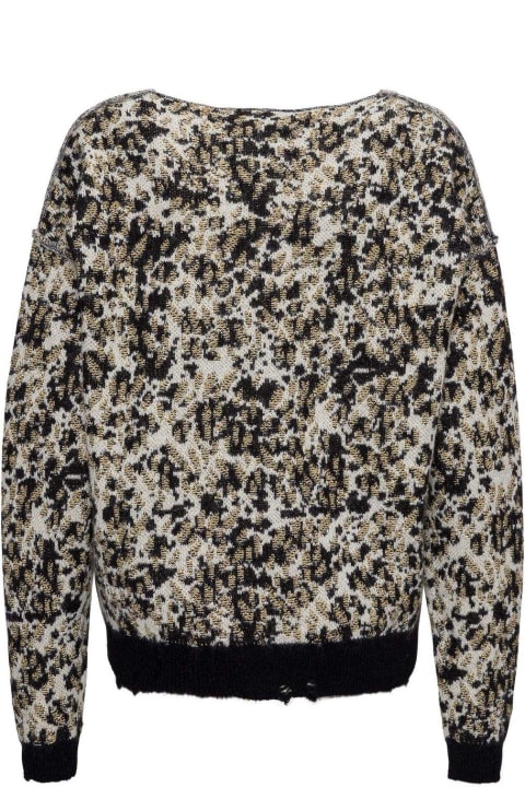 Fashion for Women Saint Laurent Leopard Print Knit Sweater