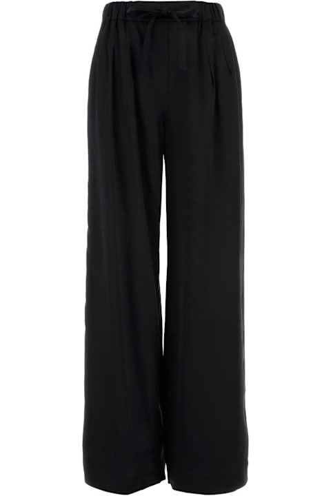 Loewe Pants & Shorts for Women Loewe Black Satin Pyjama Pant
