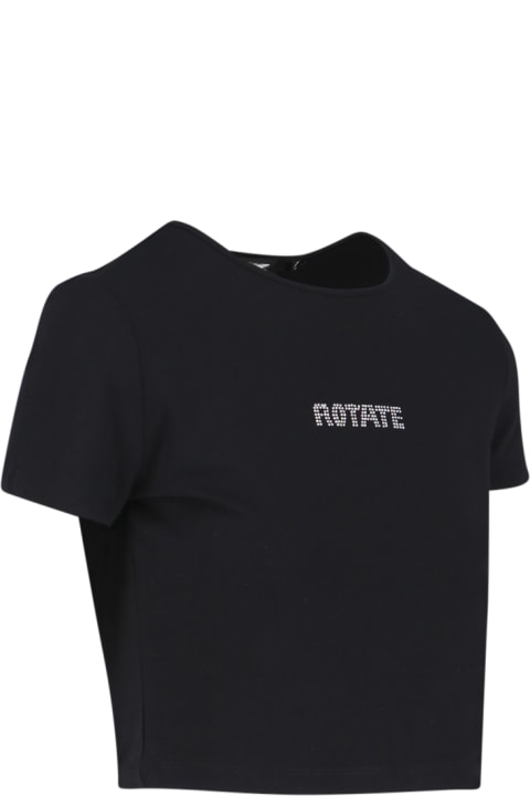 Rotate by Birger Christensen Topwear for Women Rotate by Birger Christensen Logo Crop T-shirt