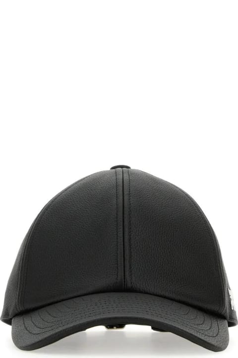 ウィメンズ新着アイテム Courrèges Black Leather Baseball Cap