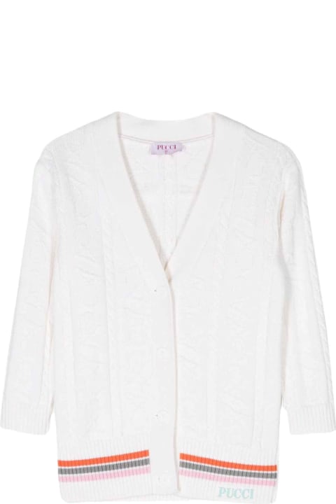 Pucci Sweaters & Sweatshirts for Girls Pucci White Cardigan Girl