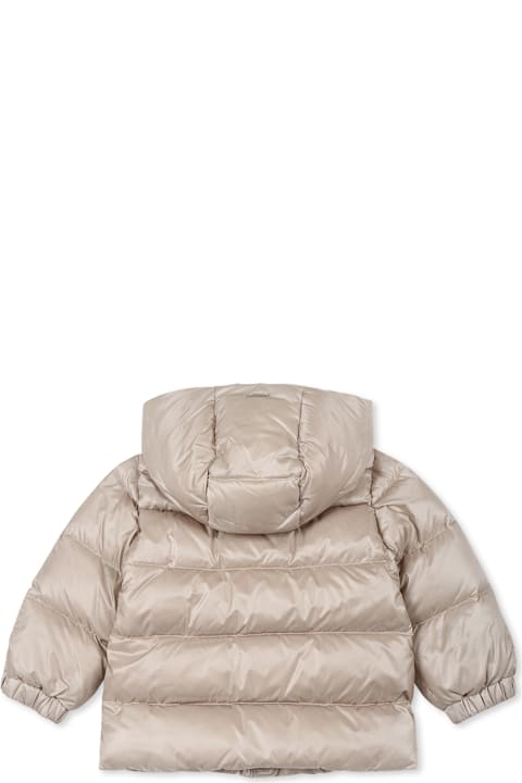 Herno for Kids Herno Beige Down Jacket For Baby Girl With Logo