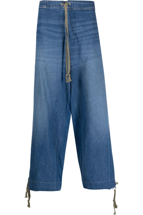 Greg Lauren لـ Kids Greg Lauren Wide Leg Denim Jeans