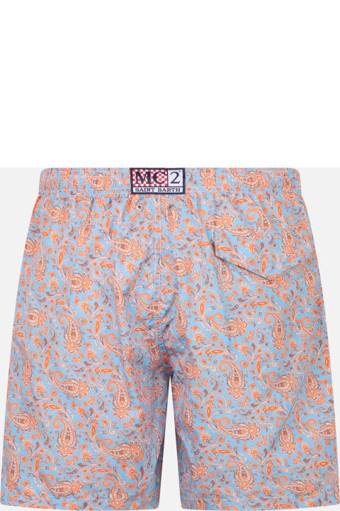 أدوات منزلية MC2 Saint Barth Man Lightweight Fabric Swim-shorts Lighting With Paisley Print