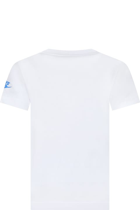 ボーイズ NikeのTシャツ＆ポロシャツ Nike White T-shirt For Boy With Logo