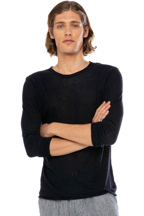 Homeware MC2 Saint Barth T-shirt Man Blue Navy Linen