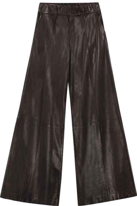Leather Wide-leg Trousers