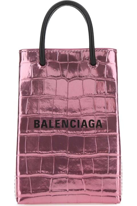 Balenciaga for Women Balenciaga Pink Leather Phone Case