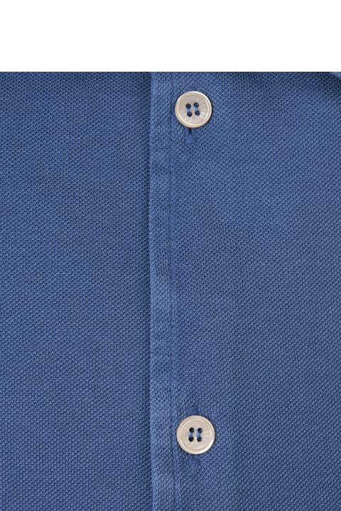 Fedeli for Men Fedeli Teorema Shirt In Cobalt Blue Cotton Piqué