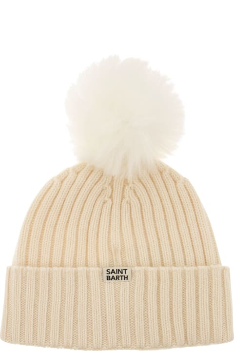 Hats for Women MC2 Saint Barth Hat With Pompom And Embroidery MC2 Saint Barth