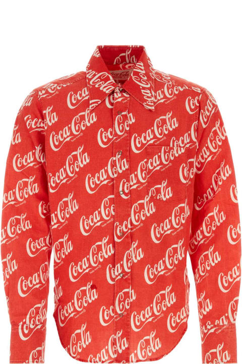 ERL Women ERL Printed Cotton And Linen Erl X Cocacola Shirt