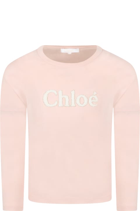 Pink T-shirt For Girl With Logo