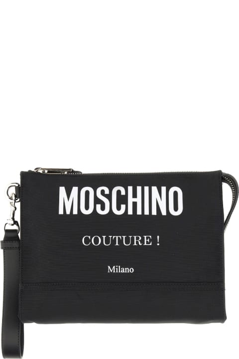 メンズ バッグ Moschino Clutch Bag With Logo