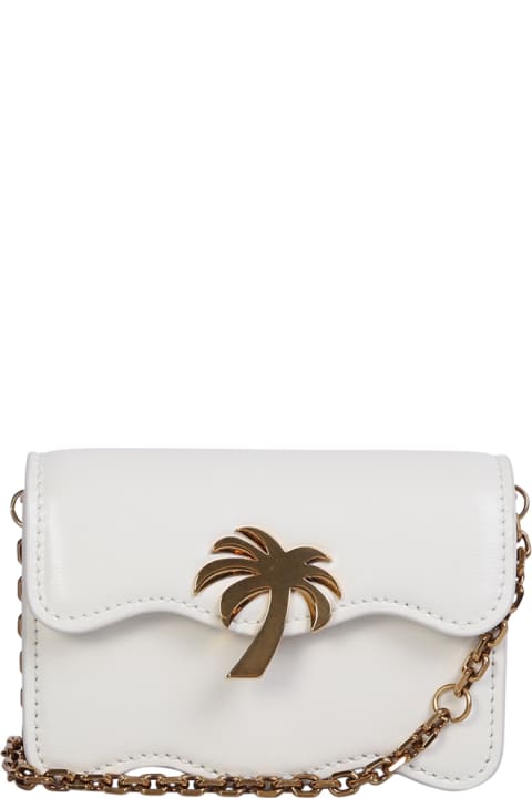 Palm Angels Shoulder Bags for Men Palm Angels Palm Angels Logo Belt Bag White/gold