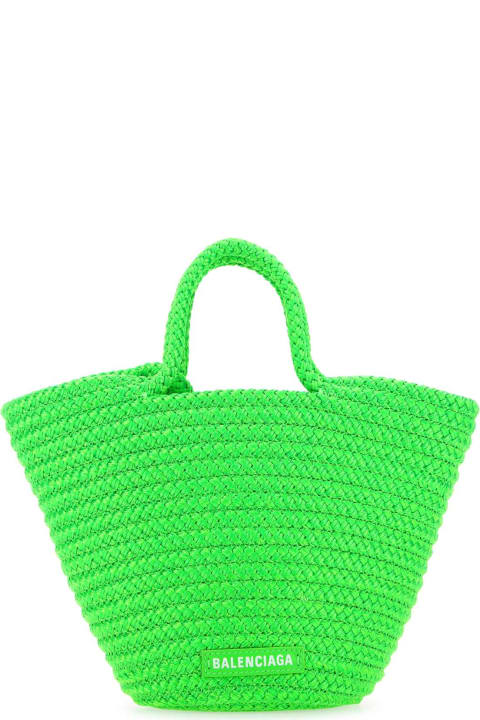 Balenciaga Women Balenciaga Fluo Green Rope Small Ibiza Handbag