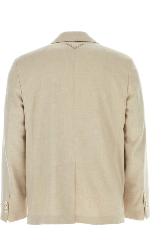 Coats & Jackets for Men Prada Melange Sand Cashmere Blazer