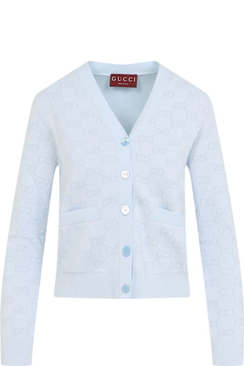 Gucci Sweaters for Women Gucci Fine Knit Gg Jacquard Cardigan