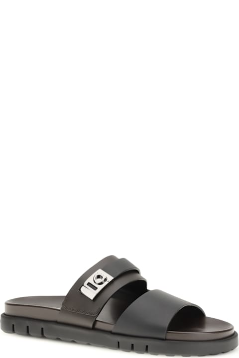 Homeware Ferragamo Double-strap Leather Sandals