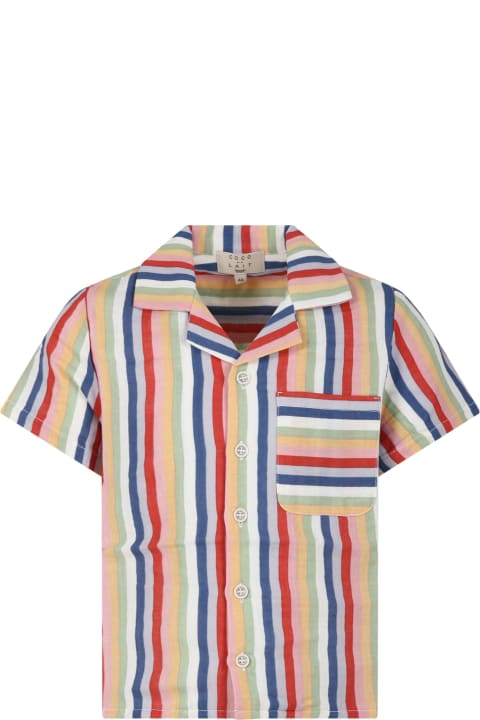 Coco Au Lait Shirts for Boys Coco Au Lait Multicolor Shirt For Kids With Stripes Pattern