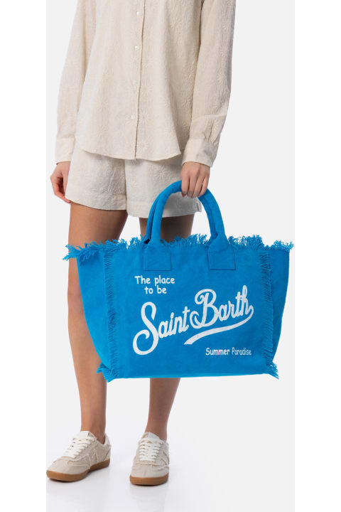 Homeware MC2 Saint Barth Light Blue Cotton Canvas Vanity Tote Bag