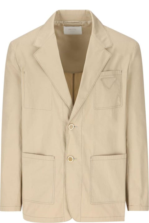 Clothing for Women Prada Triangle Patch Button-up Jacket