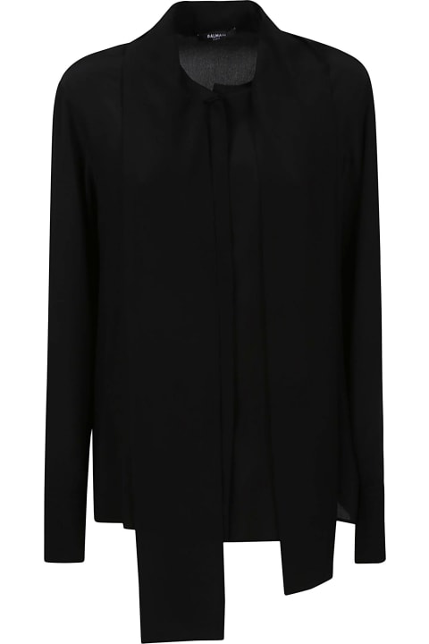 Topwear for Women Balmain Puff Sleeved Bow Detailed Blouse