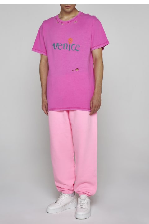 メンズ ERLのトップス ERL Venice Cotton And Linen T-shirt