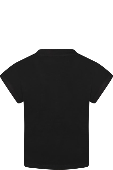 Fashion for Kids DKNY Black T-shirt For Girl With Logo