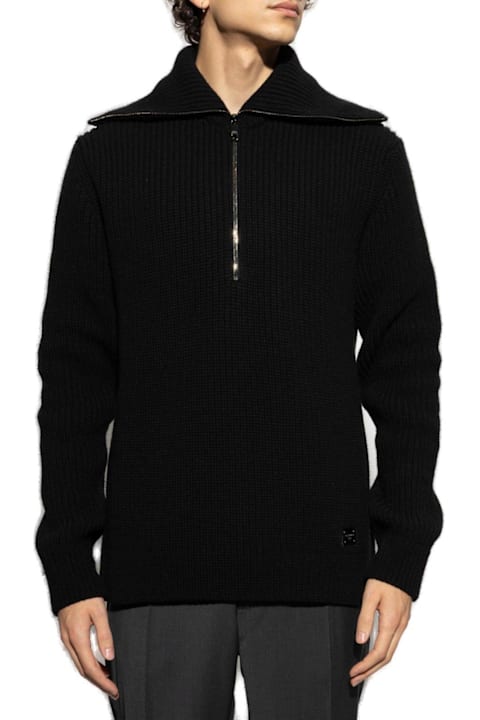 Homeware Dolce & Gabbana Logo Tag Half-zipped Cardigan