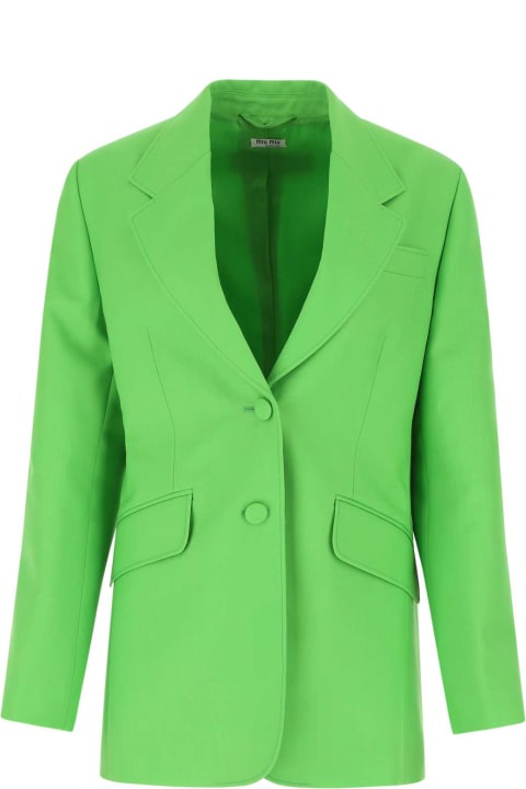 Miu Miu Clothing for Women Miu Miu Green Wool Blazer